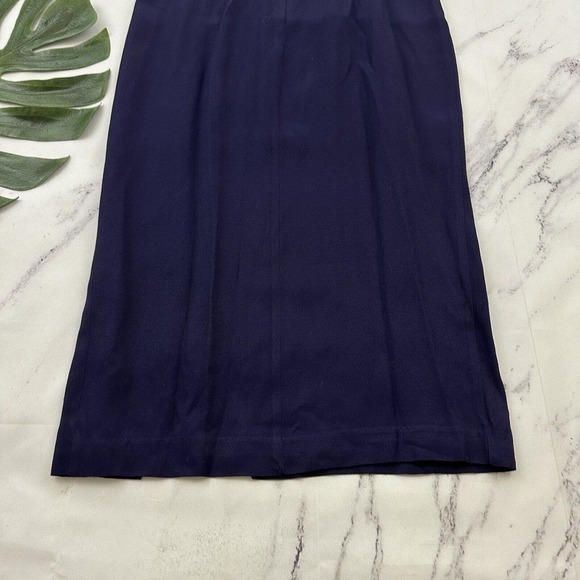 CDC Womens Vintage 90s Sheath Maxi Dress Gown Size 8 P Dark Purple Front Slit - Picture 10 of 10